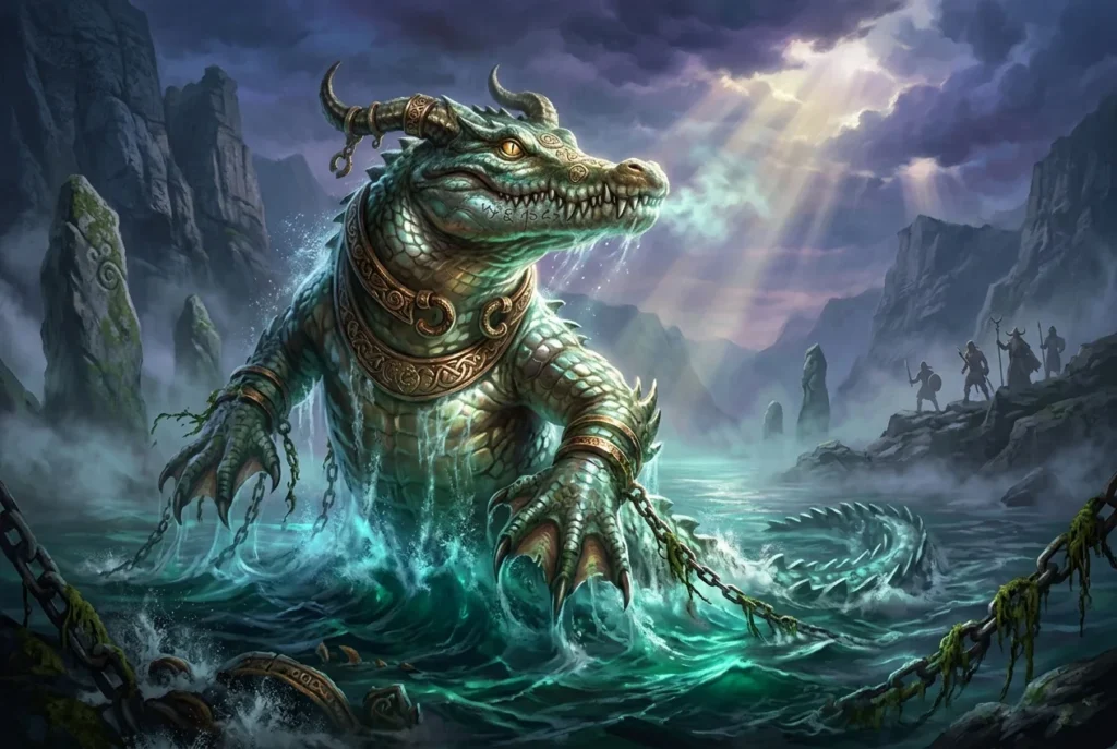 Afanc criatura acuática mitología galesa celta monstruo lacustre aguas oscuras