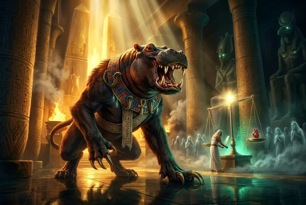 Am-heh la criatura egipcia Devorador de Millones del inframundo mitología antigua