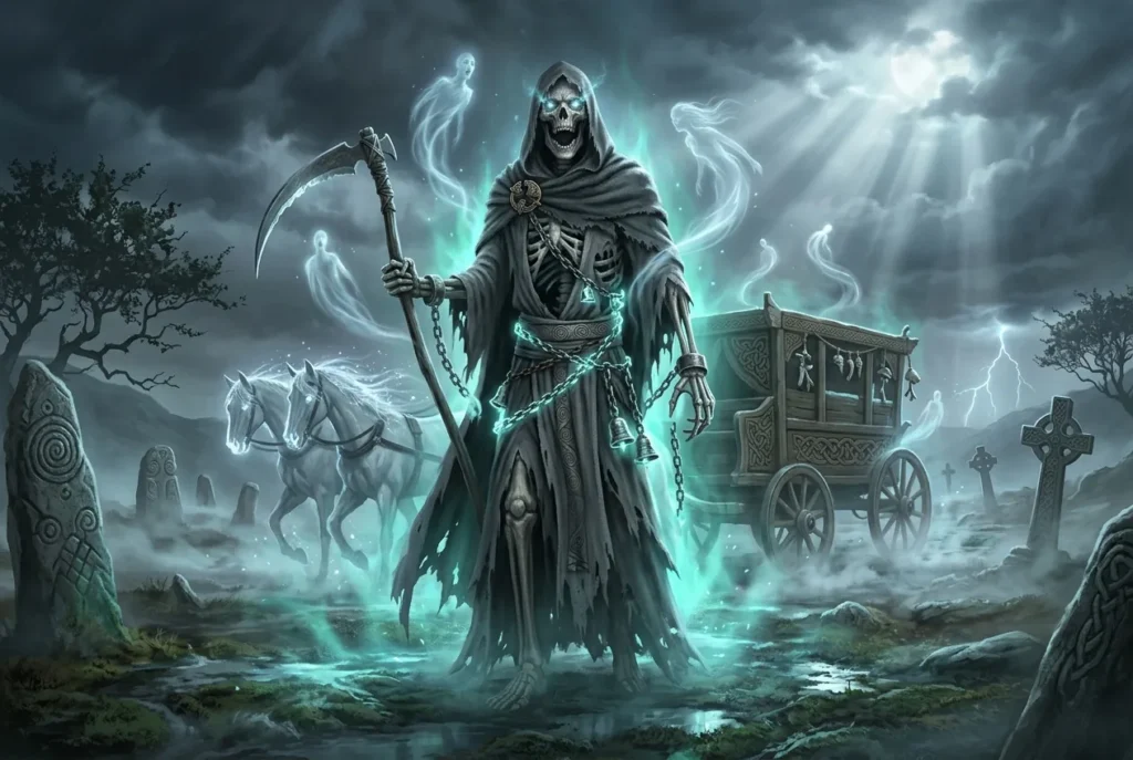 Ankou, la personificación de la muerte en la mitología celta bretona, figura espectral mensajera de almas