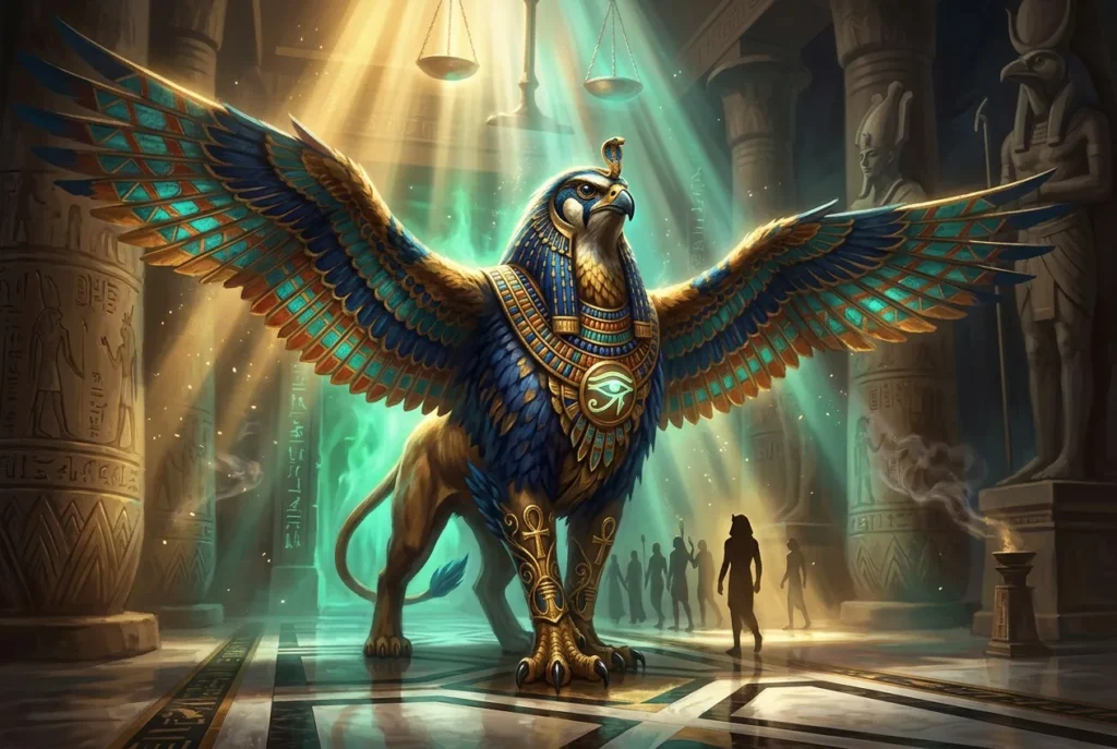 Axex criatura alada mitología egipcia inframundo, ser sobrenatural del antiguo Egipto