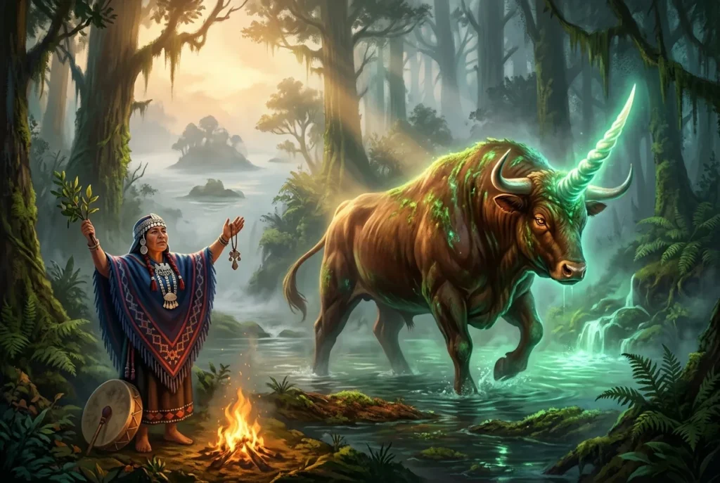 Camahueto criatura mítica chilota de la mitología chilena, ser legendario del archipiélago de Chiloé