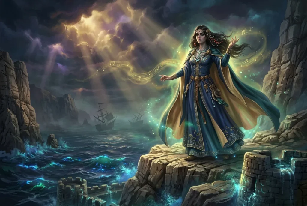 Canta criatura mitología catalana ser marino seduce marineros voz abismo océano
