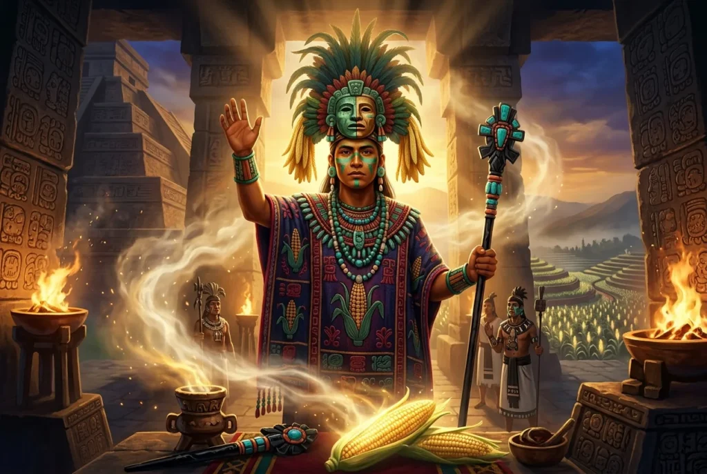 Cinteotl, dios azteca del maíz, divinidad mesoamericana de la fertilidad y agricultura