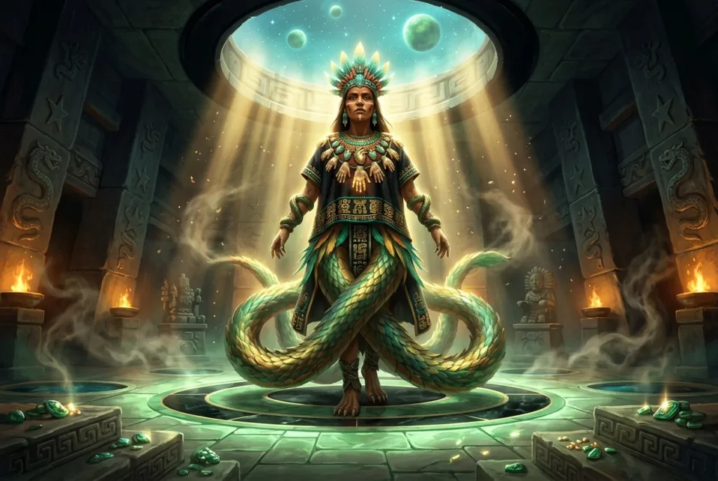 Coatlicue, la Madre de los Dioses azteca con falda de serpientes, representa la creación y destrucción en la mitología azteca