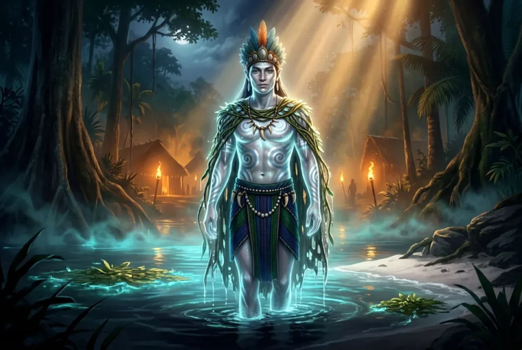 Encantado criatura mitología brasileña delfín transformación amazónica ser sobrenatural río