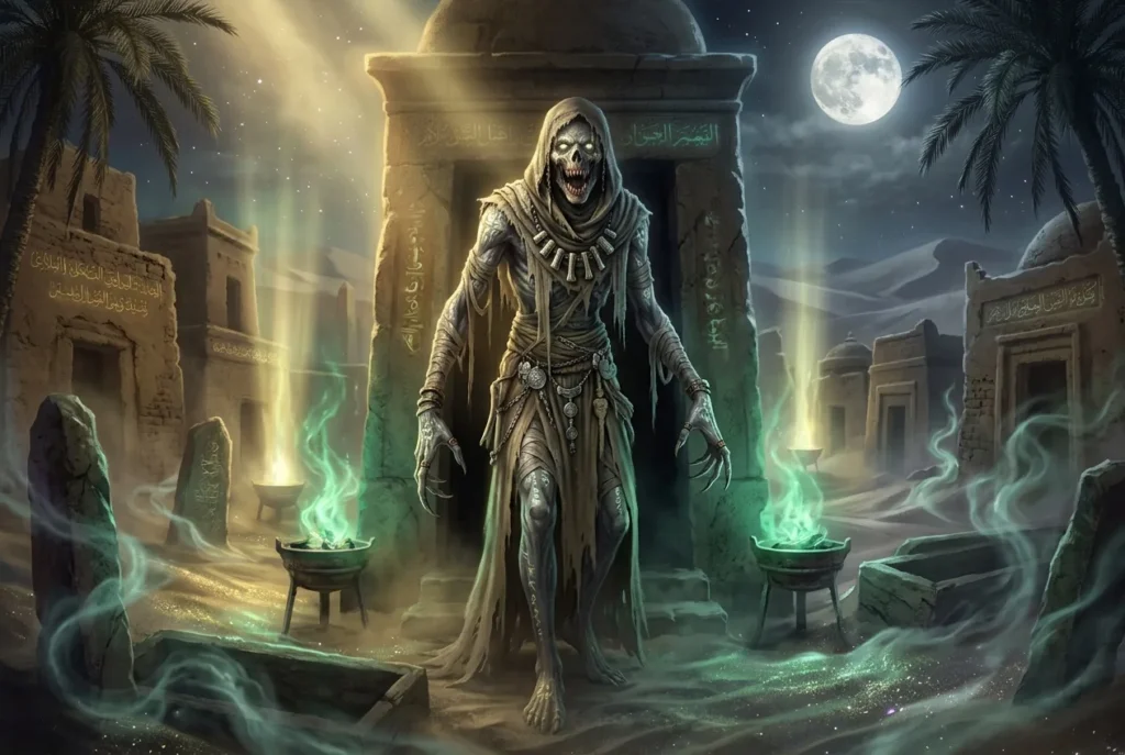 Ghoul criatura nocturna de la mitología árabe, ser legendario de las arenas del folklore árabe