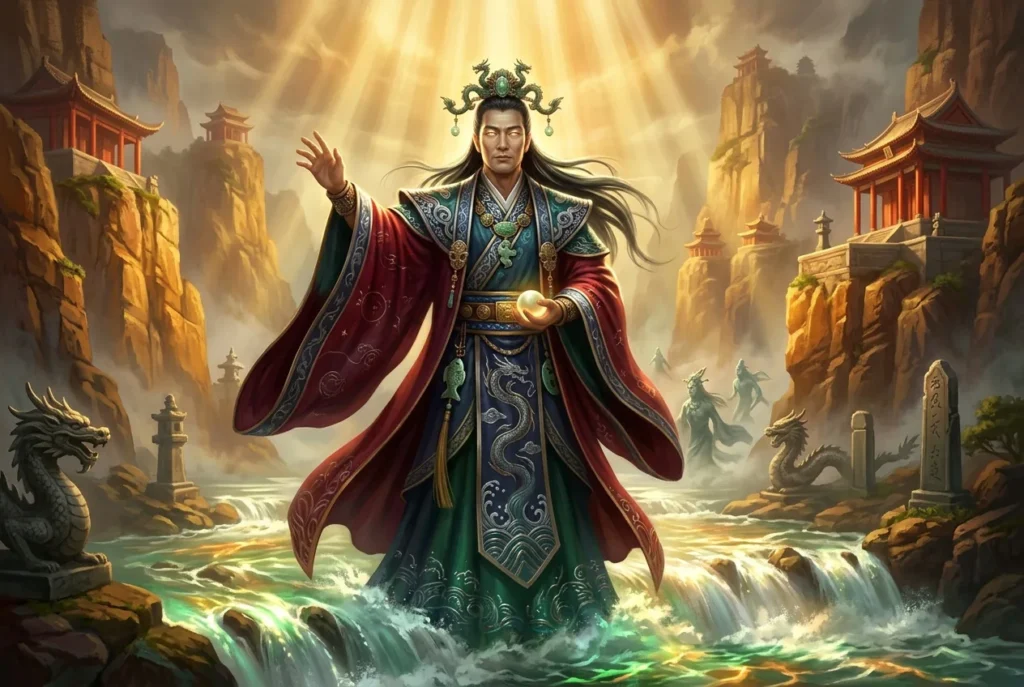 He Bo dios del Río Amarillo mitología china antigua deidad agua