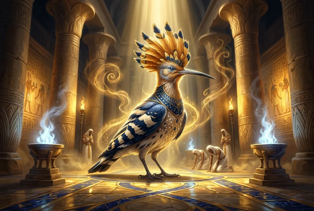 Hoopoe ave mitología egipcia cresta plumas símbolo antiguo