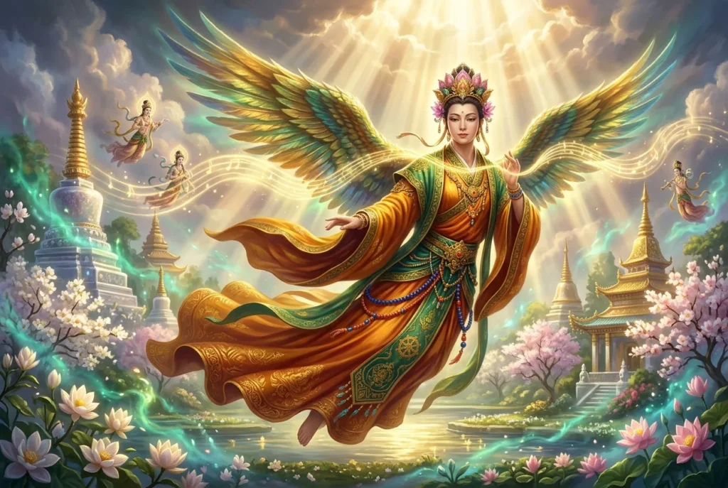 Kalavinka criatura mitología budista ser legendario con cuerpo de pájaro y cabeza humana