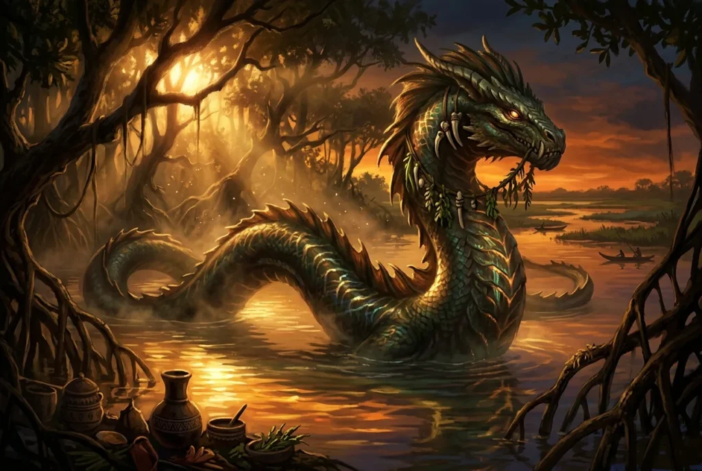 Ninki Nanka criatura legendaria mitología africana río manglar África Occidental