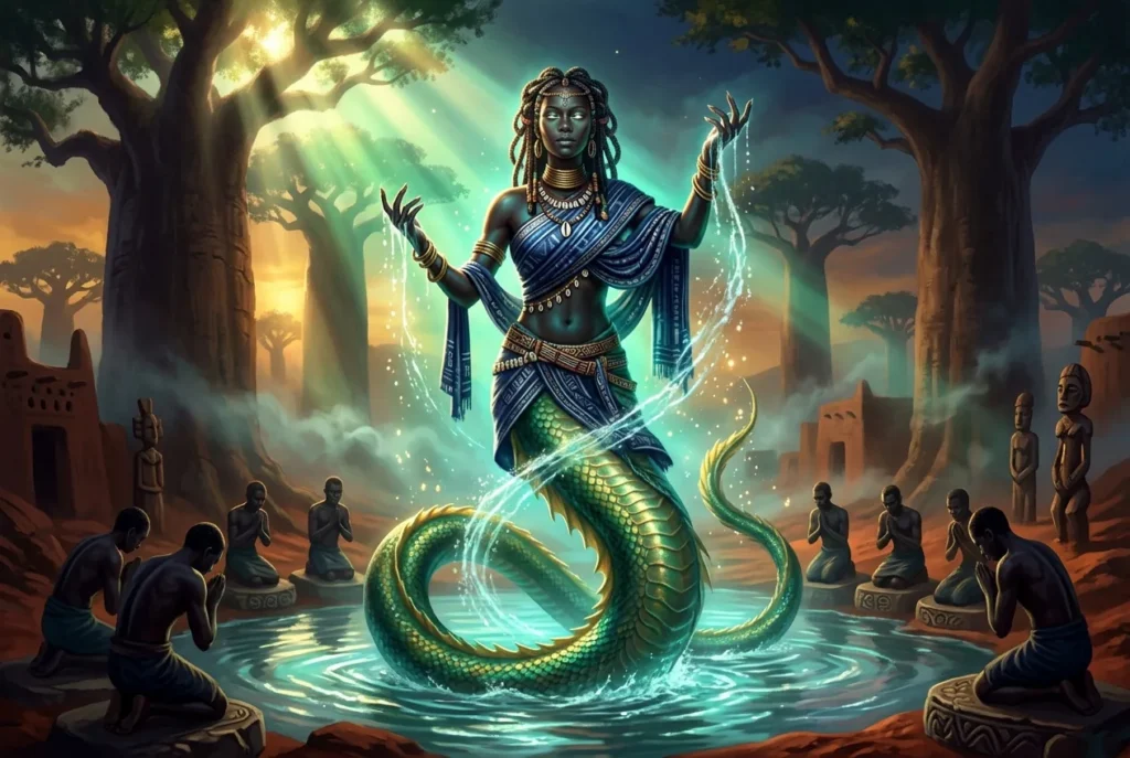 Nommo criatura acuática mitología dogón Mali - ser anfibio hermafrodita de la cosmogonía africana