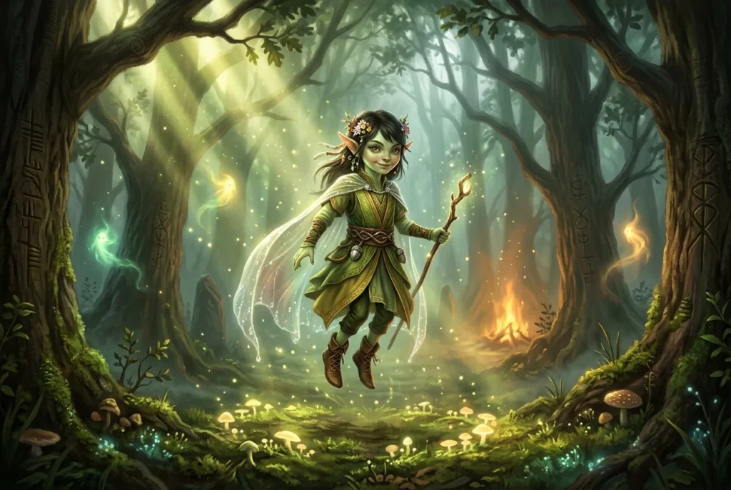 Pixie criatura mágica celta, pequeño ser travieso de la mitología céltica e inglesa con poderes sobrenaturales