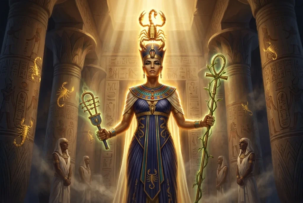 Serket diosa egipcia escorpión protectora del antiguo Egipto contra venenos y picaduras