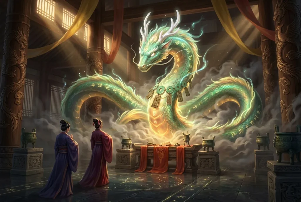 Shen serpiente mítica china - criatura legendaria de la mitología oriental