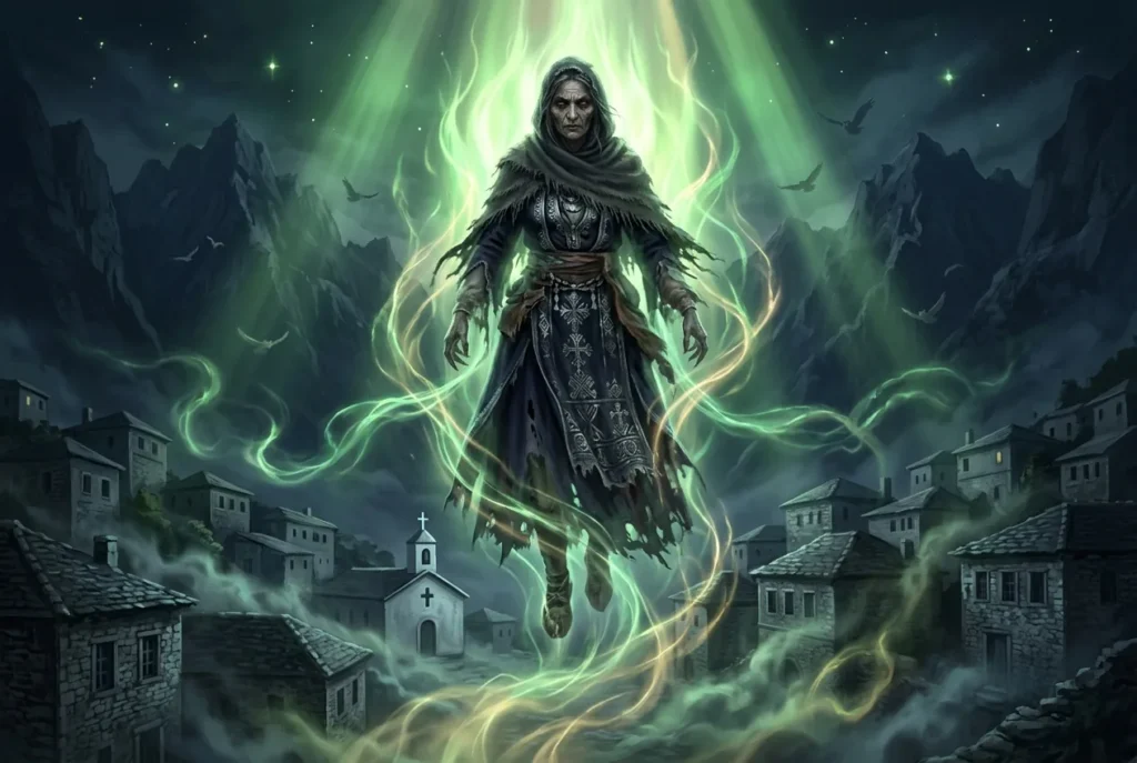 Shtriga criatura mitología albanesa bruja vampira transformación animal folclore Balcanes