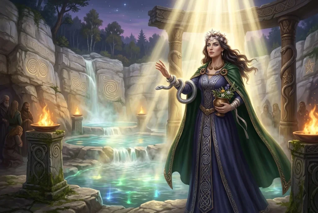 Sirona diosa celta de la curación y aguas termales, mitología céltica antigua