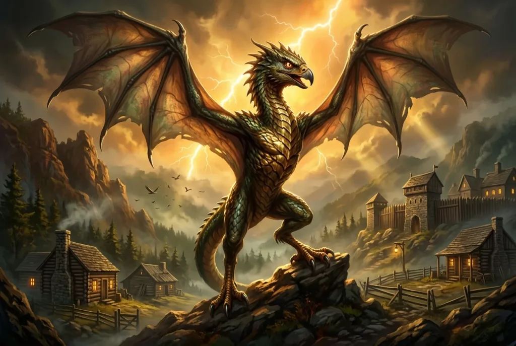 Snallygaster criatura mitología americana Maryland folclore alemán bestia alada