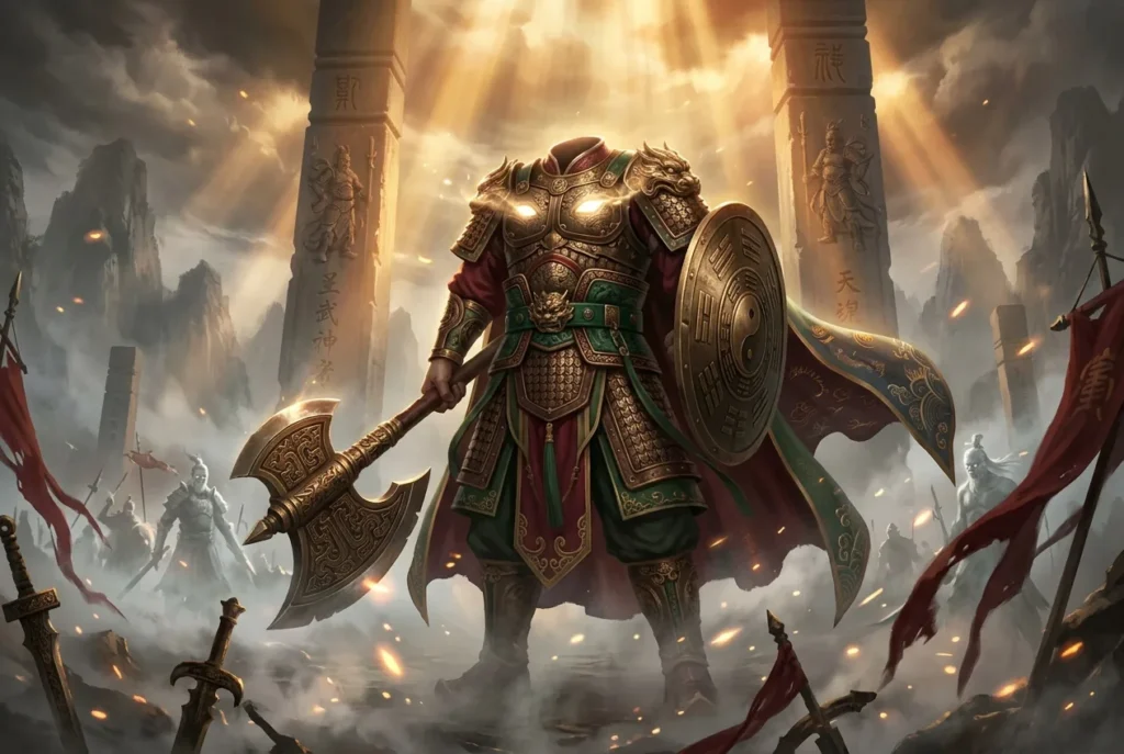 Xing Tian guerrero sin cabeza mitología china símbolo de perseverancia y valentía