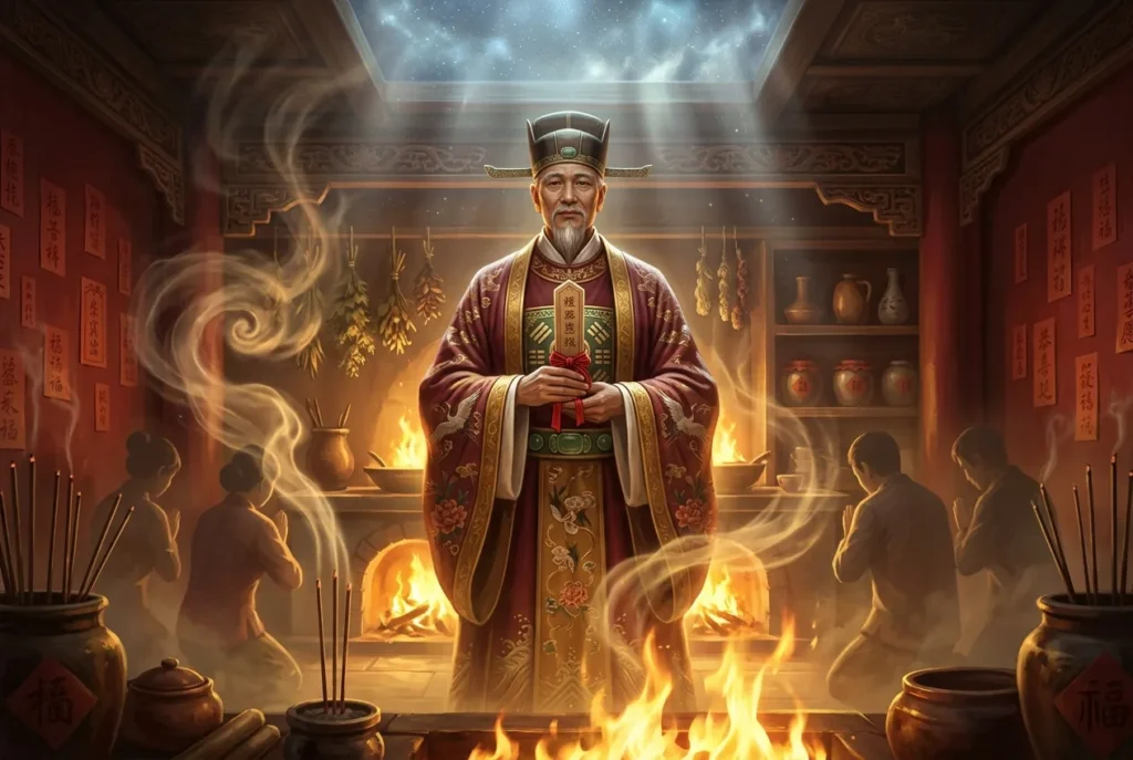 Zao Shen, Dios del Hogar en la mitología china antigua, deidad protectora de la cocina y la familia