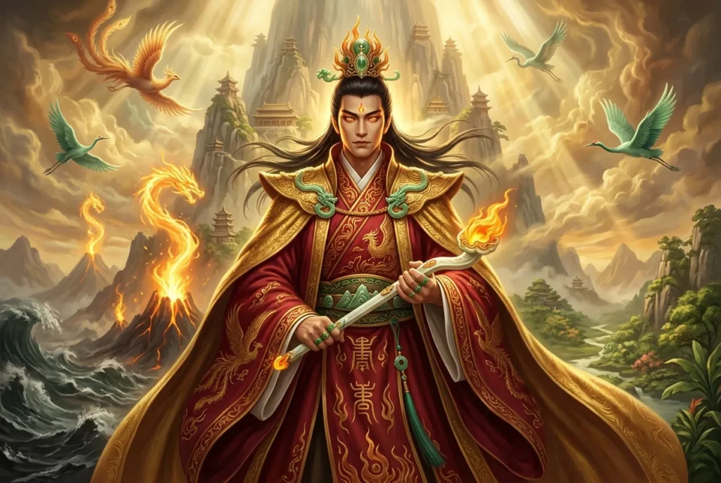 Zhu Rong dios del fuego mitología china, deidad celestial oriental antigua