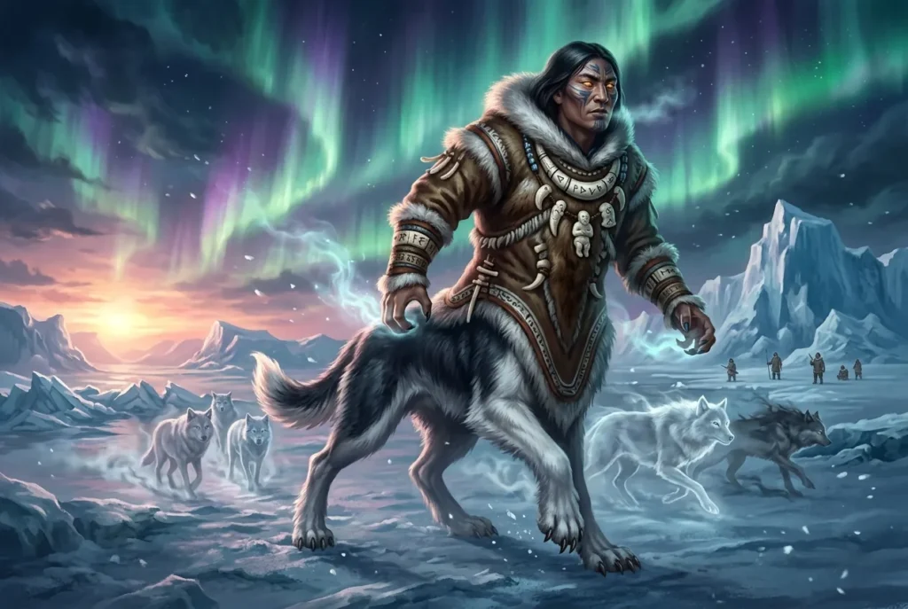 Adlet criatura mitología inuit híbrido humano canino de tradiciones orales árticas
