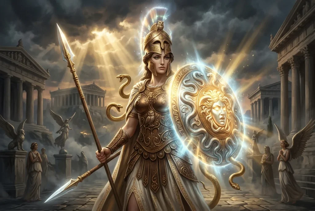Aegis de la mitología griega: escudo divino de Zeus y Atenea con poder protector