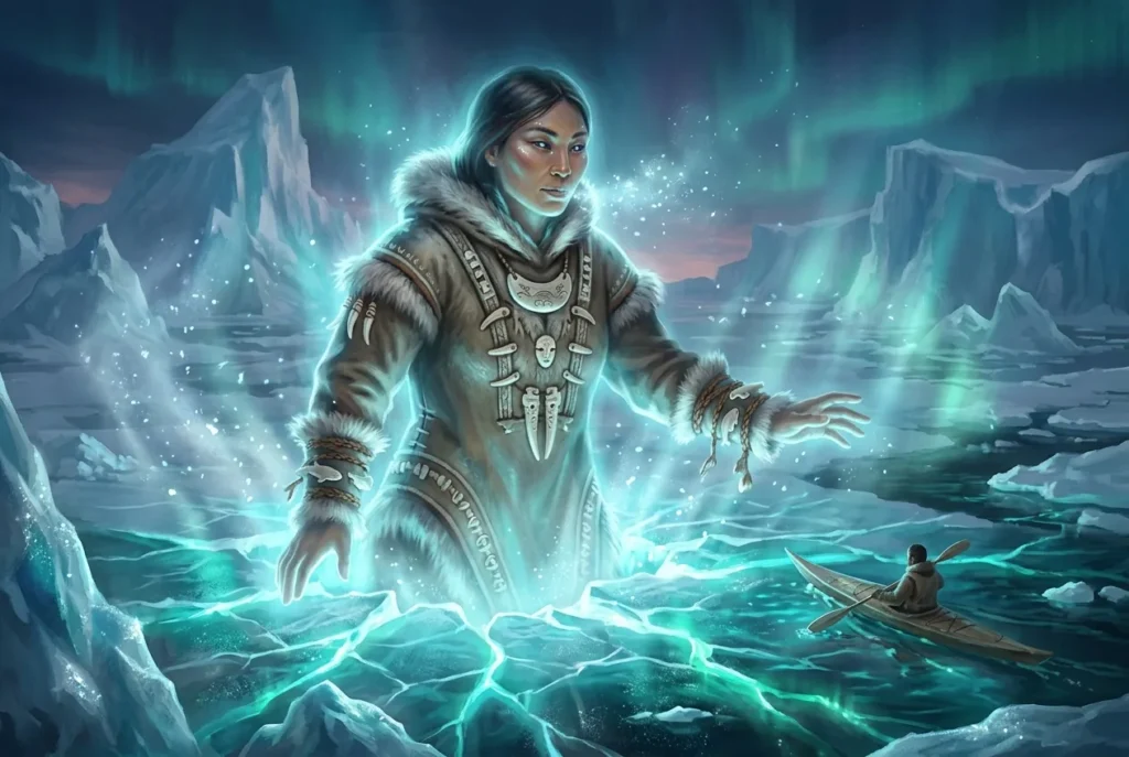 Agloolik espíritu inuit benevolente del Ártico, criatura mitología inuit bajo el hielo