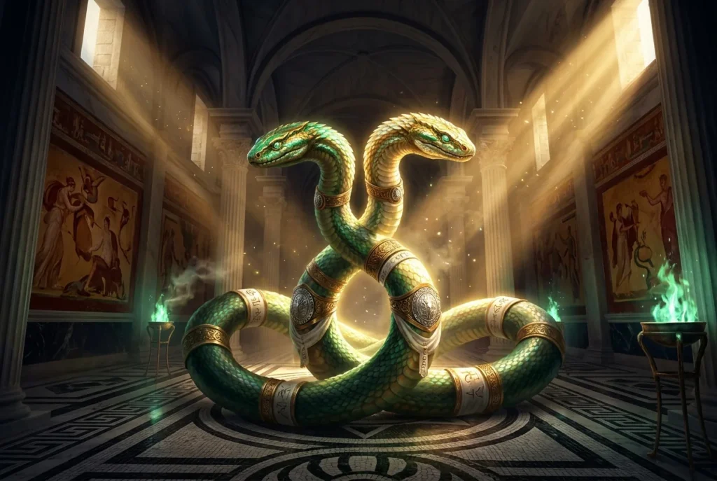 Amphisbaena serpiente dos cabezas mitología griega criatura mágica