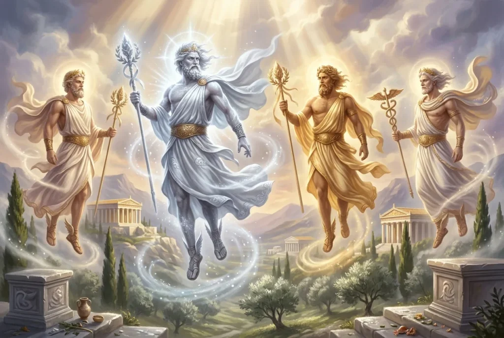 Anemoi dioses griegos vientos mitología representación artística de las deidades del viento