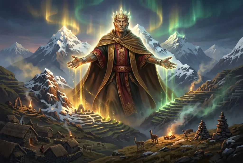 Apu deidad montaña andina inca mitología representación espiritual de los Andes