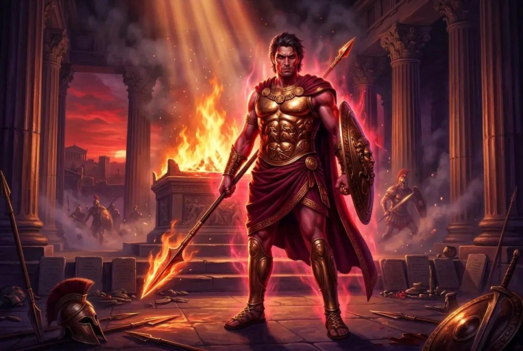 Ares dios griego de la guerra mitología griega antigua símbolo violencia combate