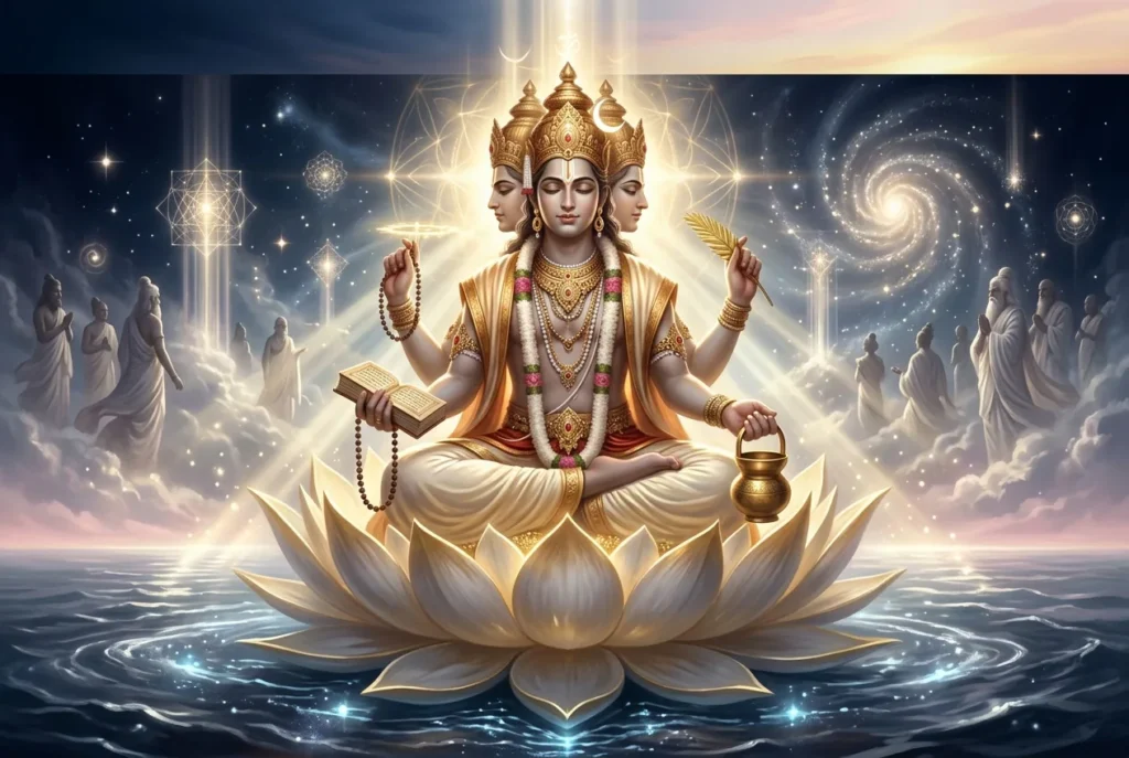 Brahma el dios creador de la mitología hindú, deidad de la trinidad Trimurti con sus cuatro cabezas