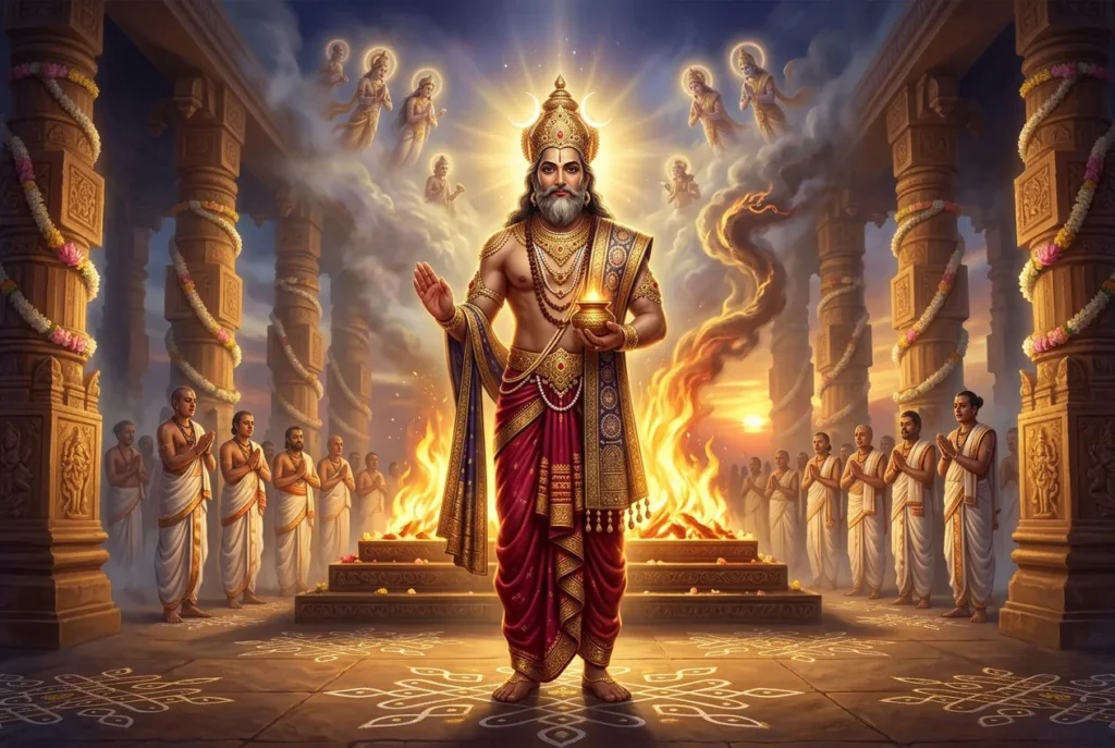 Daksha, Prajapati y padre de Sati en la mitología hindú, deidad del sacrificio y la creación divina