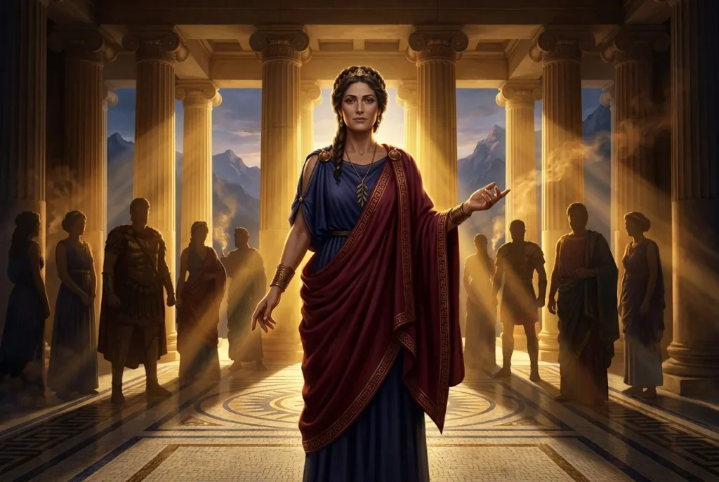 Enarete mitología griega, esposa de Eolo señor de los vientos, madre de héroes griegos