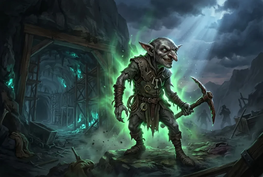 Goblin europeo criatura mitología medieval - ser sobrenatural hostil del folclore