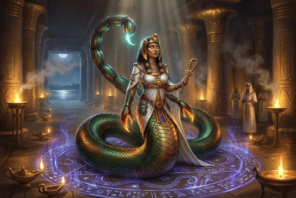 Hedetet: serpiente escorpión de la mitología egipcia antigua, deidad de protección y peligro