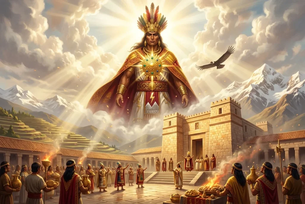 Inti, Dios del Sol en la mitología inca, deidad ancestral del imperio inca en los Andes