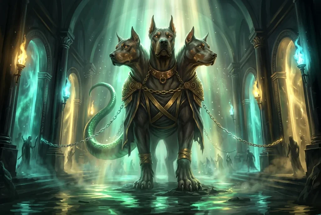 Kerberos el perro de tres cabezas guardián del inframundo en la mitología griega