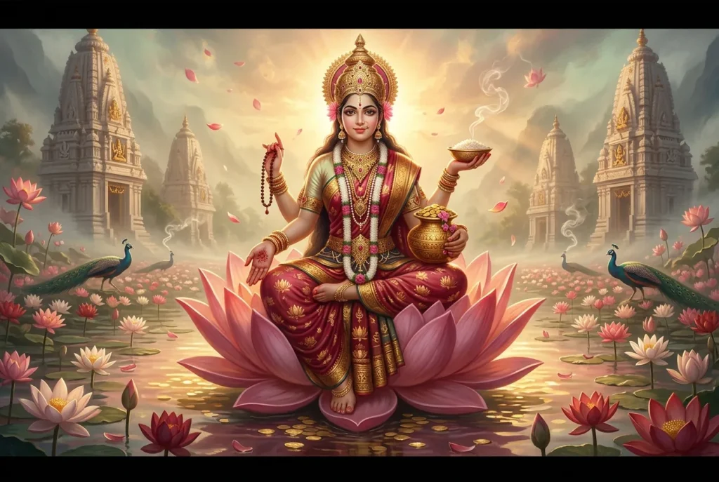 Lotus sagrado en la mitología hindú, símbolo de pureza e iluminación espiritual