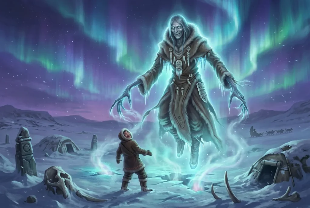 Mahaha espíritu maligno inuit del Ártico que mata riendo - mitología esquimal