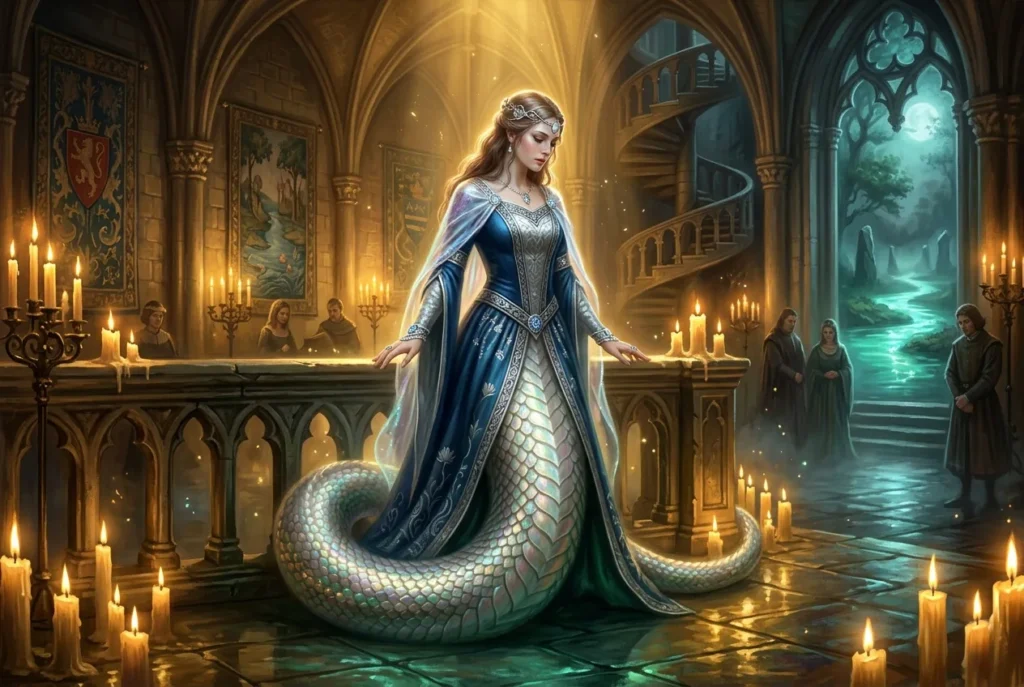 Melusina mitología europea mujer serpiente leyenda medieval folclore