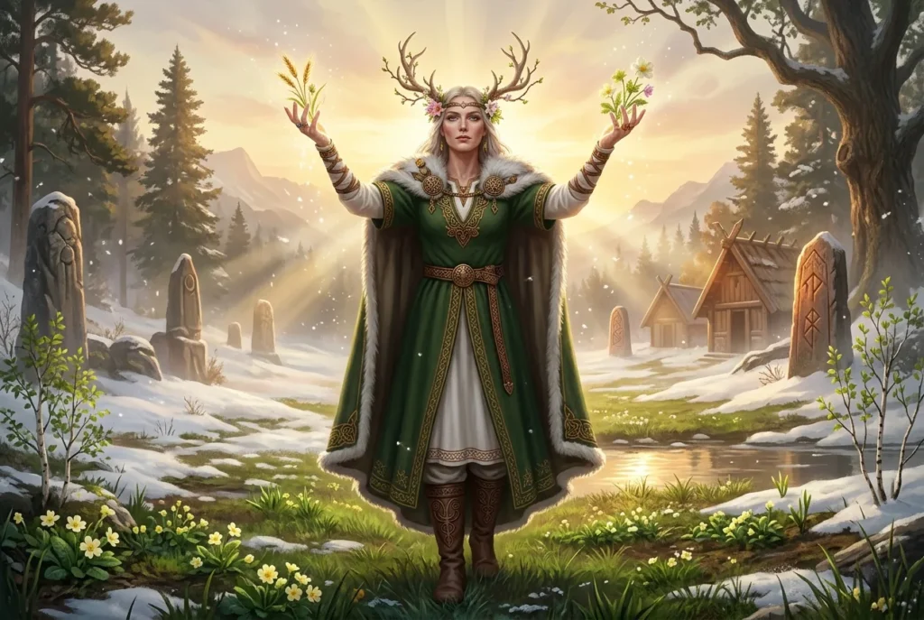 Ostara diosa germánica de la primavera y el renacimiento en la mitología alemana antigua