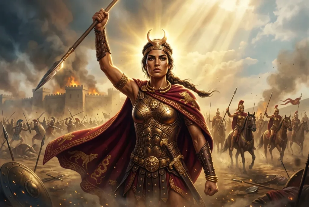 Penthesilea reina de las Amazonas mitología griega guerrera Ares