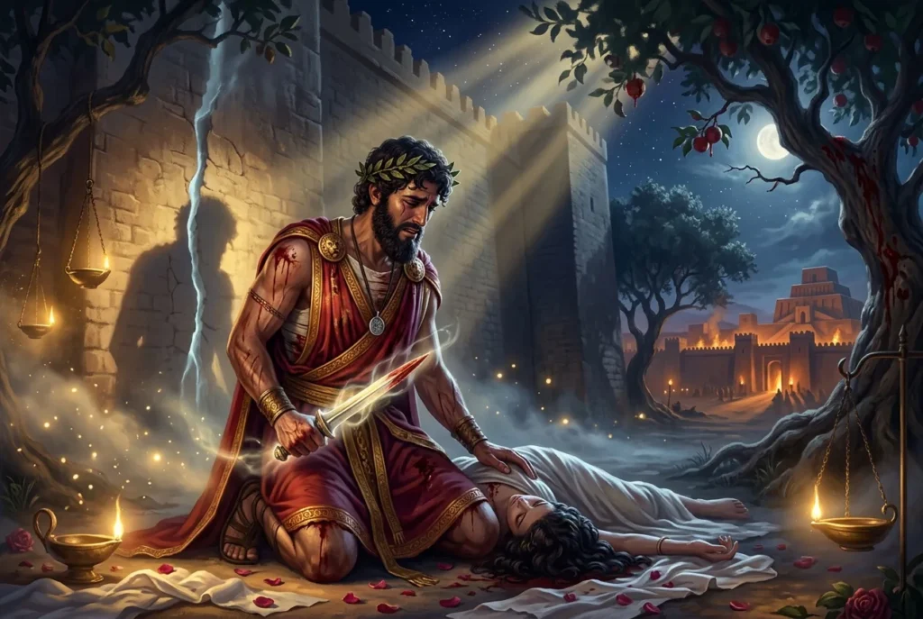Píramo de la mitología griega, el joven amante en la historia trágica de amor prohibido entre Píramo y Tisbe