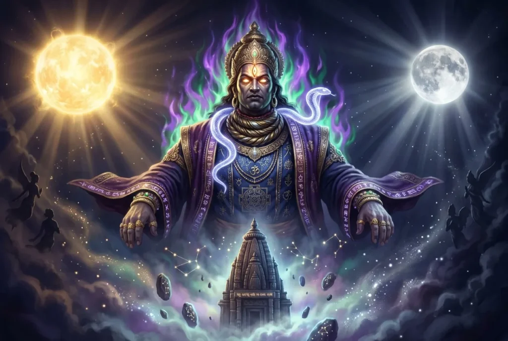Rahu mitología hindú devorador de soles y lunas causa eclipses criatura cósmica