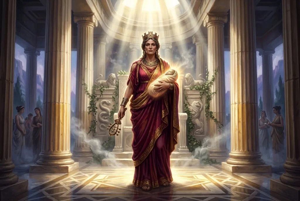 Rea Titanide mitología griega madre de Zeus dioses olímpicos