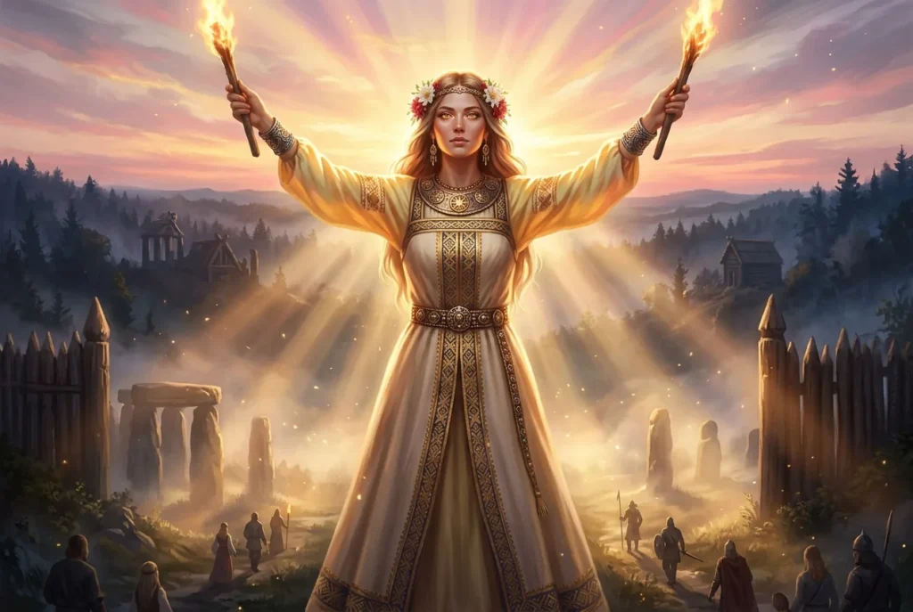 Zaria diosa eslava del amanecer, personificación de la luz matutina en la mitología eslava antigua