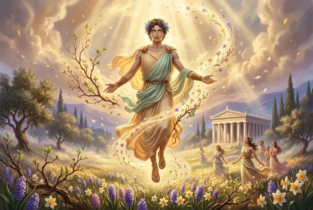 Zephyr o Céfiro, dios griego del viento oeste - mitología griega antigua