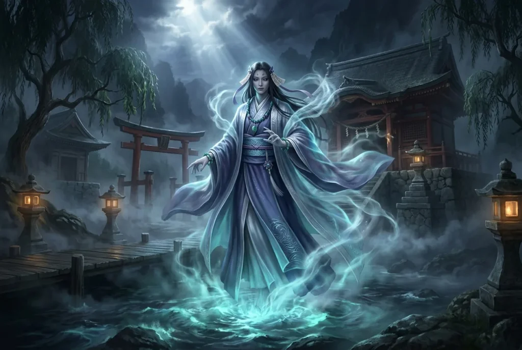 Ayakashi criatura mitología japonesa yōkai sobrenatural espíritus agua ríos lagos