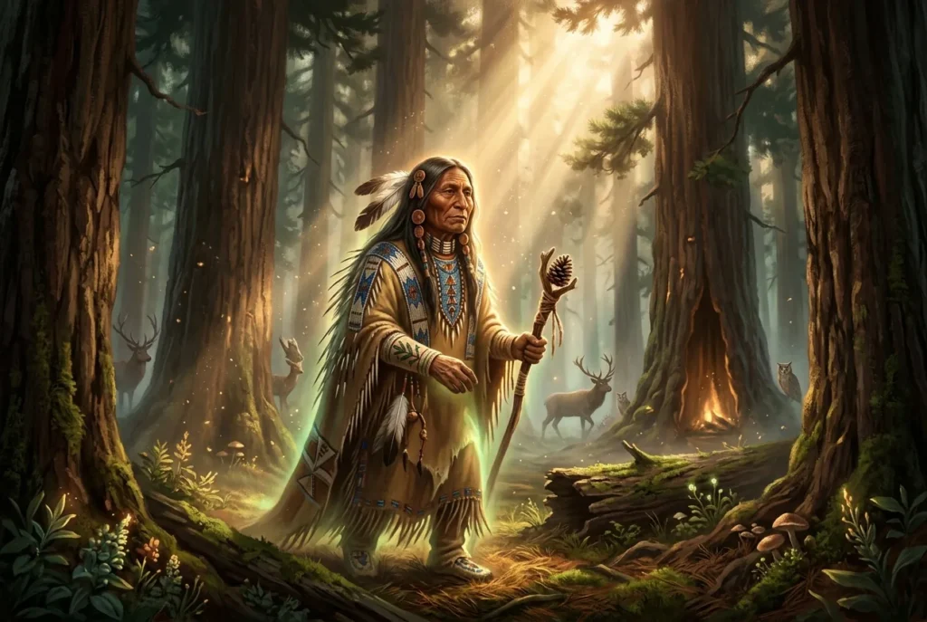 Canotila espíritus forestales mitología sioux guardianes del bosque en pinos lakota